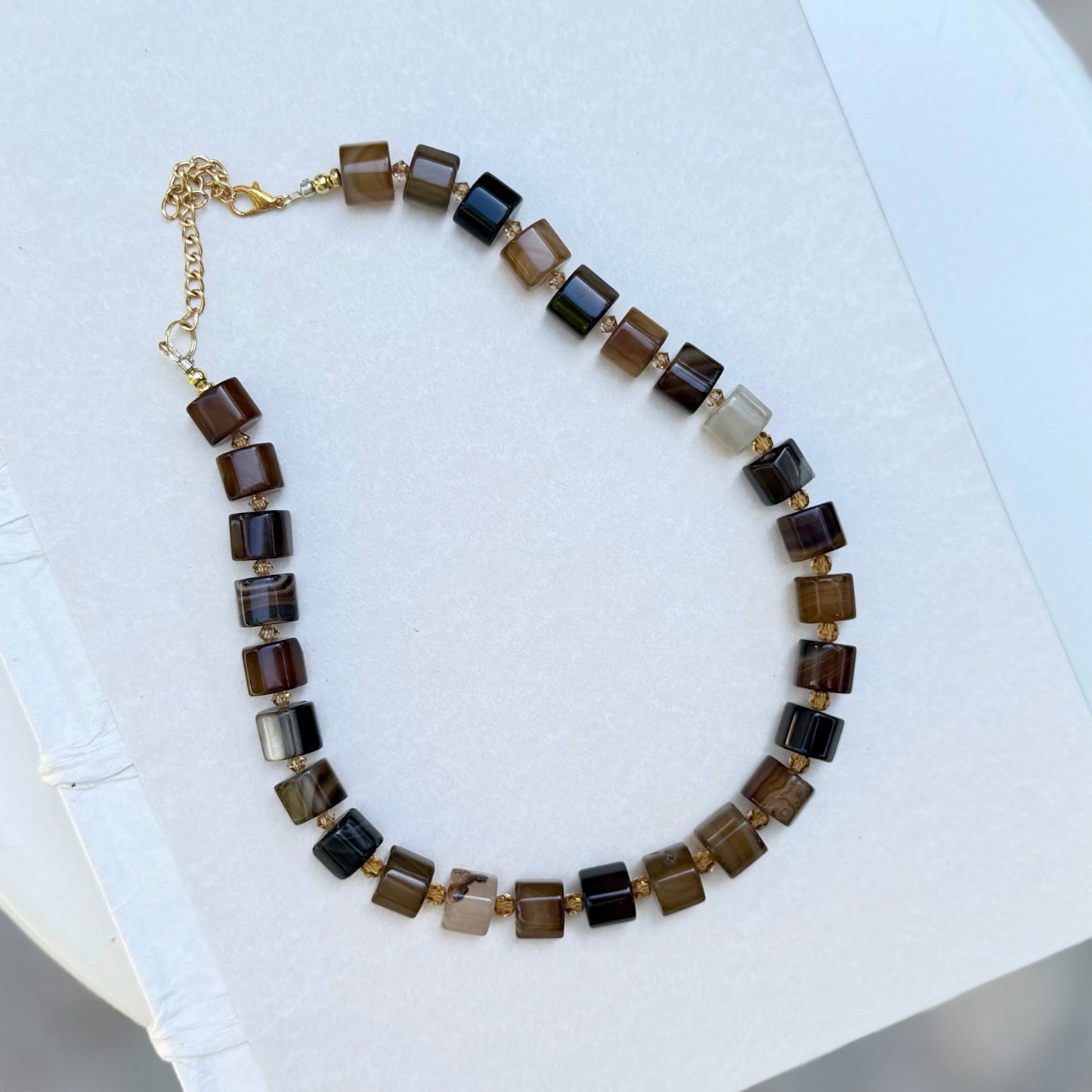 espresso cube necklace